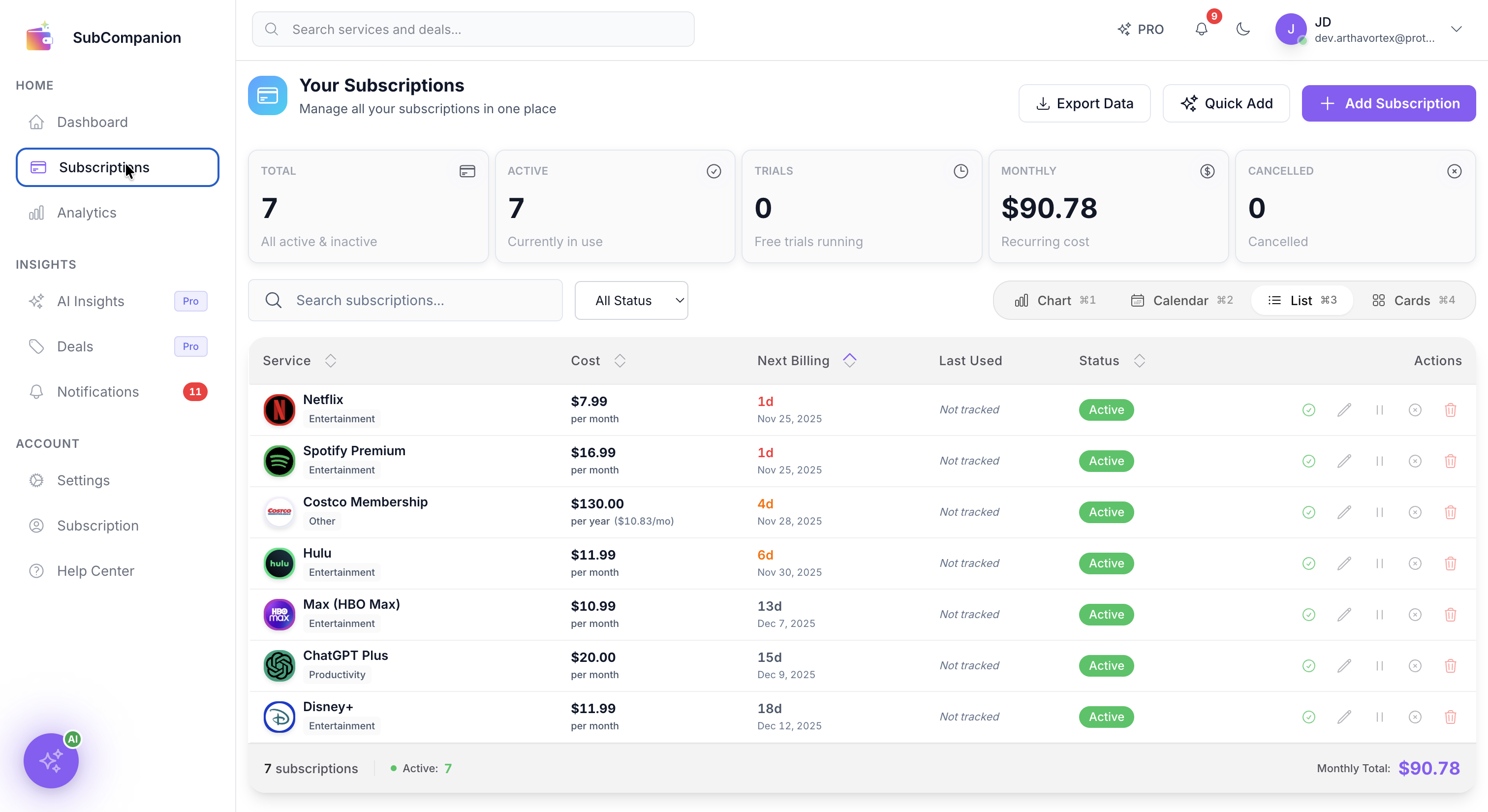 SubCompanion - Your Smart Subscription Manager